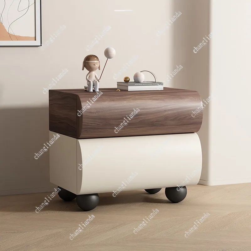 Bedroom Drawers Bedside Table Luxury Nordic Low Solid Wood Gray Corner Bedside Table Design Women Moveis Para Casa Home Decor
