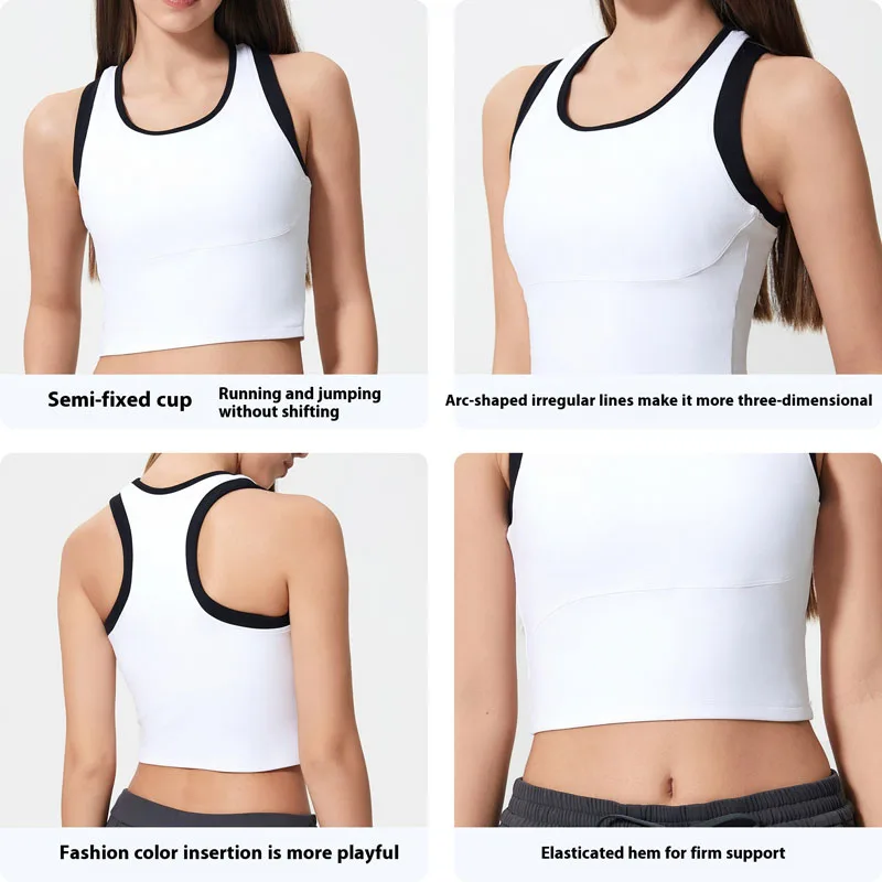SHINBENE Womens Sexy Sleeveless U Neck Crop Tops Workout Cute Racerback Cropped Tank Tops