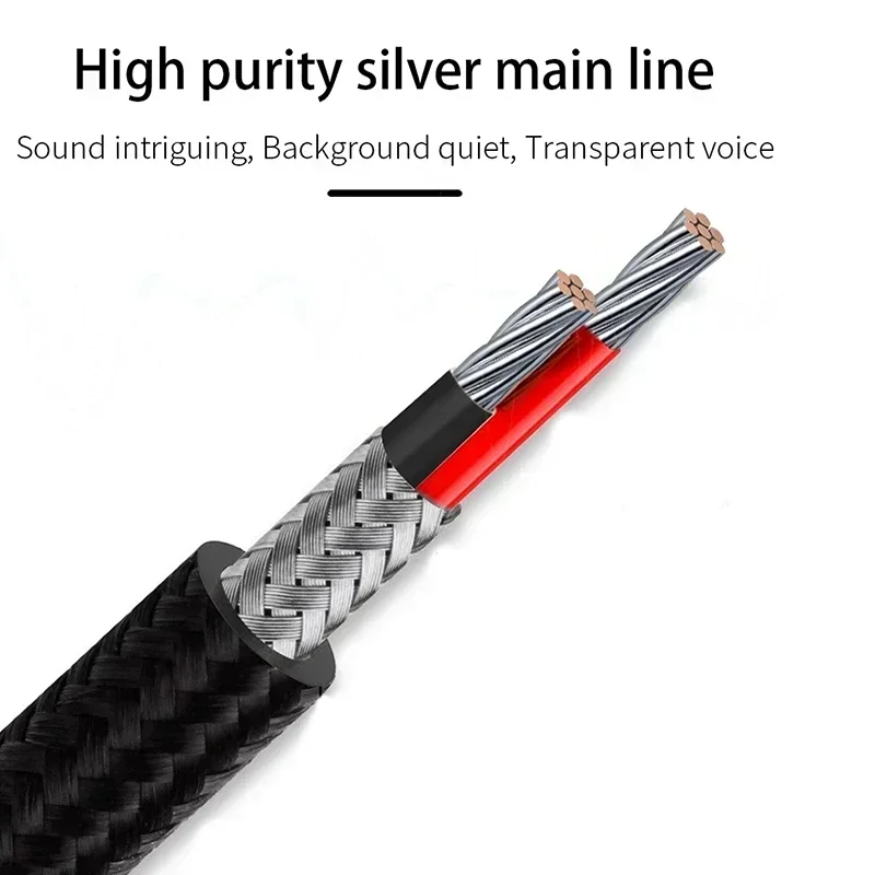 3.5mm Headphone Splitter 1 To 2 Male Female Audio Converters Oxygen Free Copper Silver Plating Audio Jack Earphone Cable Adapter