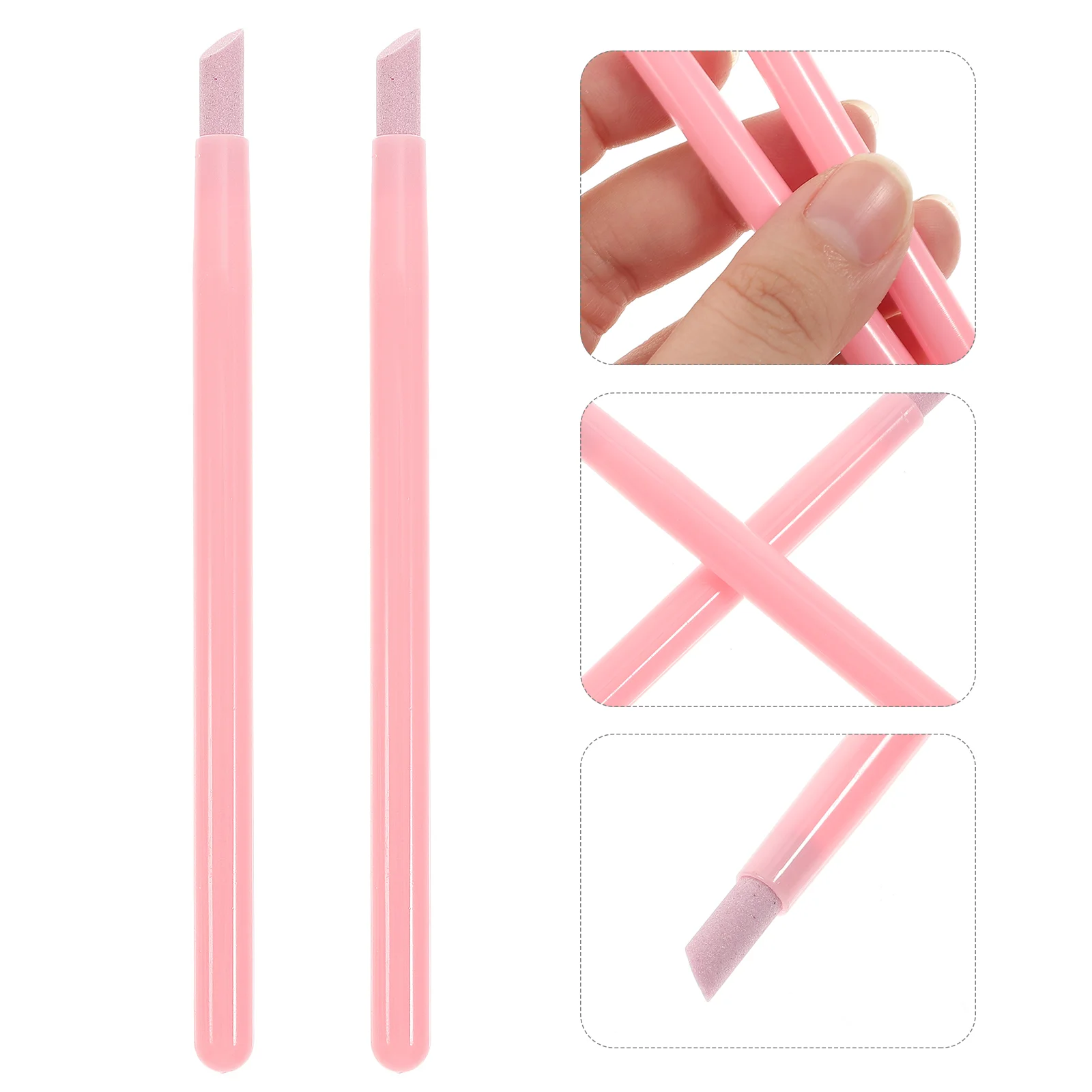 2Pcs Nail Cuticle Pusher Quartz Engraving Pen Professional Dead Skin Remover Manicure Tools (Pink) nail engraving pen