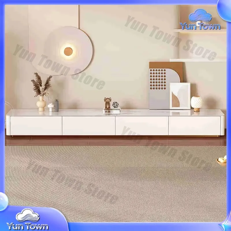 White Glamour Tv Stand Large Storage Minimalist Design Tv Cabinet Unique Drawer Rack Para Tv Para Sala De Estar Luxury
