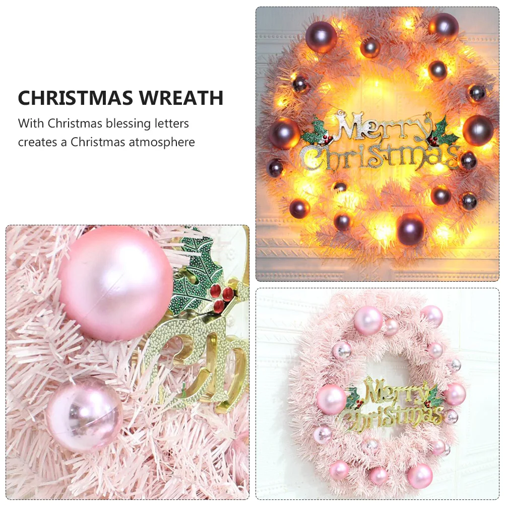 

Wreath with LED Lights Sparkling Flocked Candy Balls Glowing Night Decoration Home Garden Cafe Restaurant Party