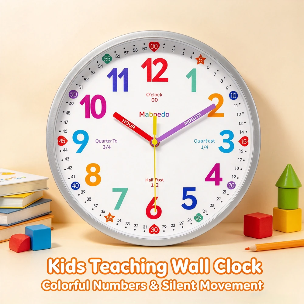 Kids Education Number - Настенные часы в виде мультяшного персонажа