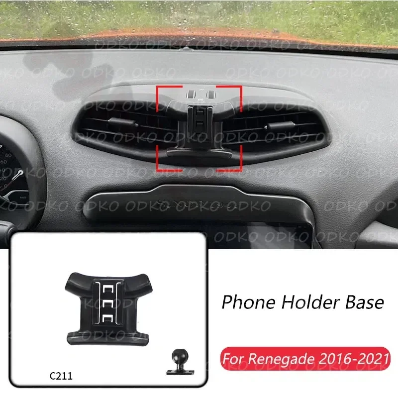 

Car Phone Holder Base Special Mounts For JEEP Renegade 2016-2021 Fixed Air Outlet Bracket Base Accessories With Ball Head 17mm