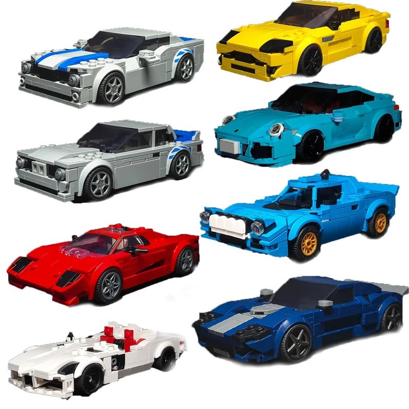 Blocos de Montar Moc Speed Champion Coleção de Carros de Luxo, Modelos de Tijolos Técnicos para Montagem DIY, Brinquedo de Construção, Presente de Feriado