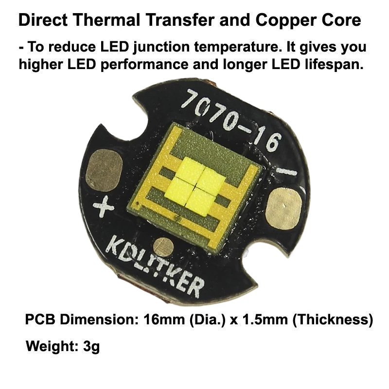 E70-HI 20W 6V 3000mA biały 6500K SMD 7070 LED emiter na KDLitker DTP miedzi MCPCB latarka DIY koralik żarówka