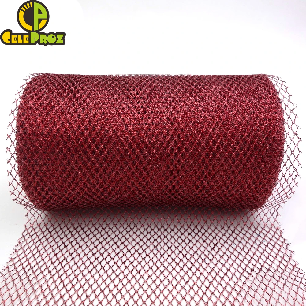 15cm 6inches 25Yards Shiny Glitter Mesh Tulle Roll Fabric Spool DIY Christimas Tree Bow Wedding Birthday Party Bouquet Bowknot