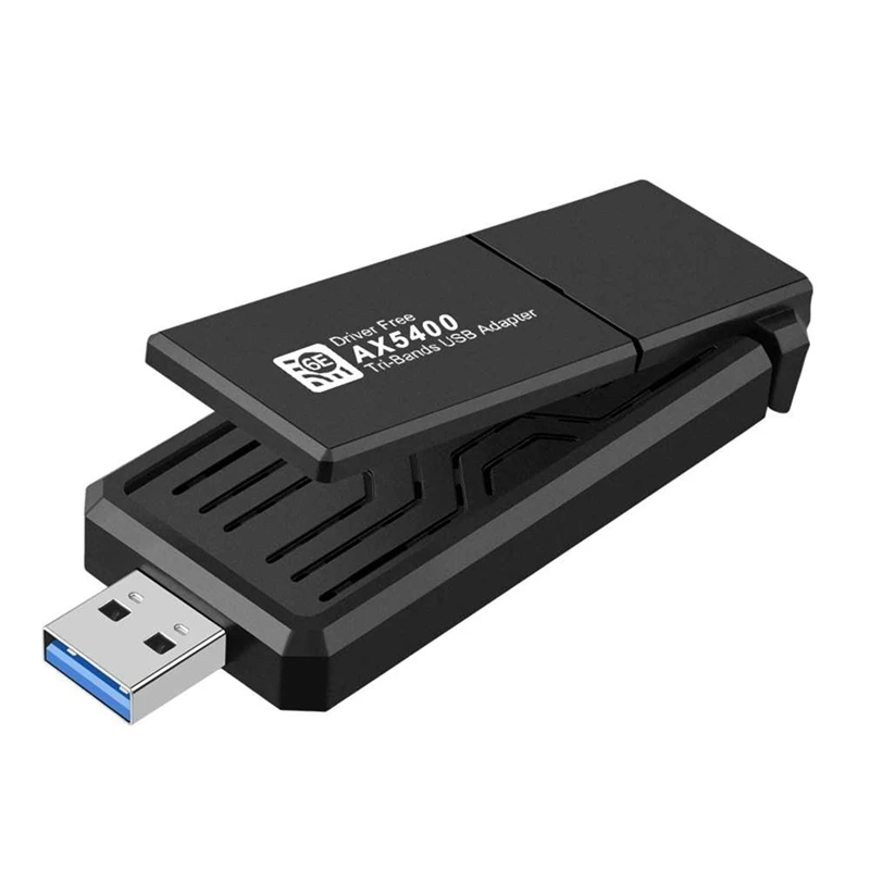 1 PCS 5400Mbps USB 3.0 Wireless Network Card USB Gigabit Ethernet Dongle For Windows 10 11 Black