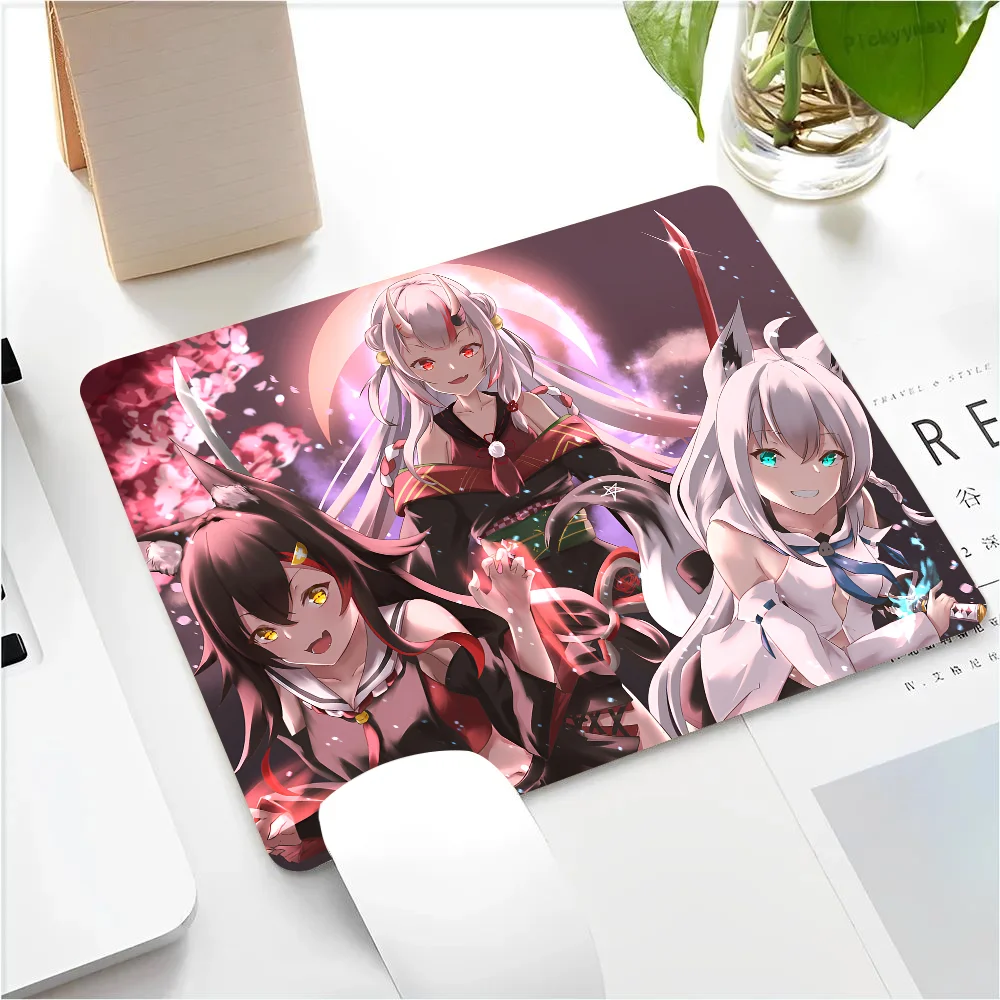 Hololive Nakiri Ayame Mousepad Small LockEdge Mouse Pad For Gamers Computer Desk Pad Rectangular Anti-slip Rubber