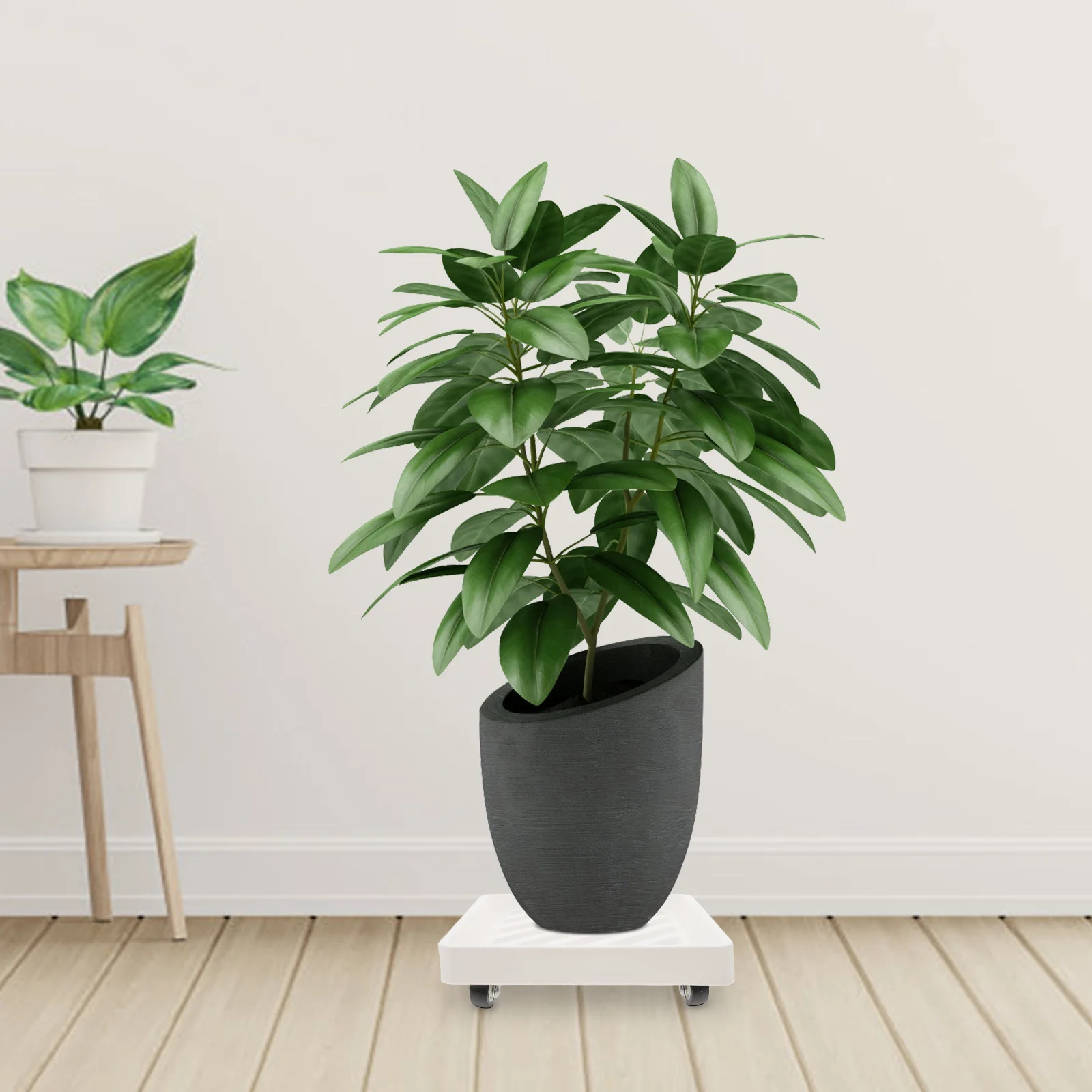 

1pc Square Plant Dolly Heavy Duty Indoor Outdoor Movable Planter Base Casters Flower Pot Mover Water Storage