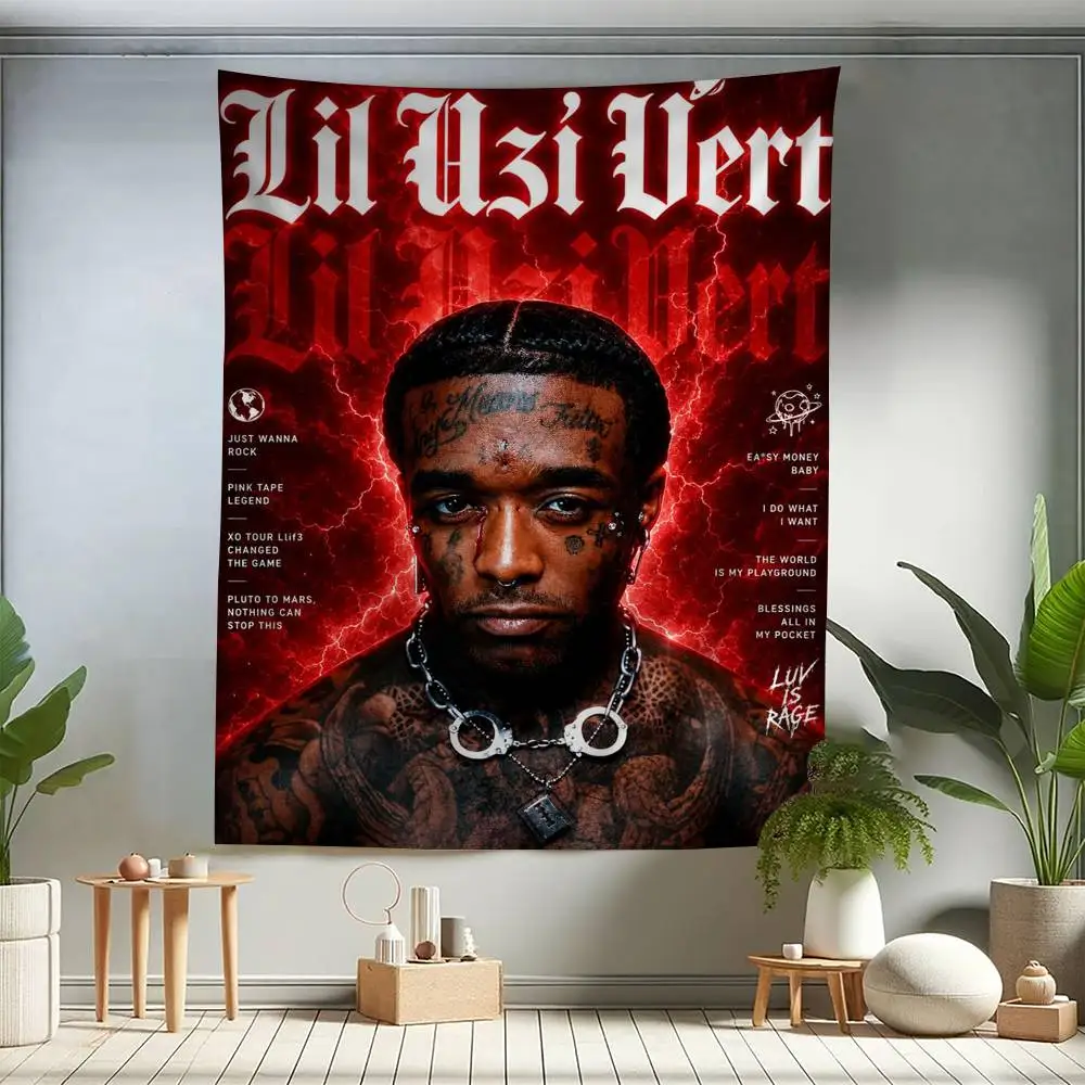 Pop Rap Music Album Cover Lil Uzi Vert DIY Wall Tapestry for Living Room Home Dorm Decor Wall Art Decor