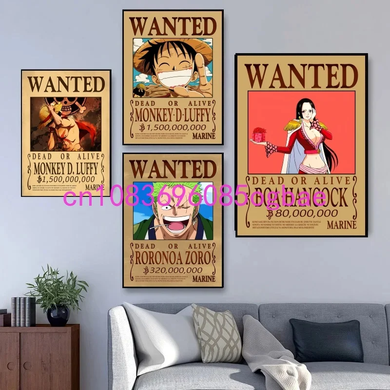 Anime One Piece Poster, Luffy, Zoro, Sanji, Nami, HD Printing Canvas Painting, Paint, Suitable for Bar Home Wall Art Decoration