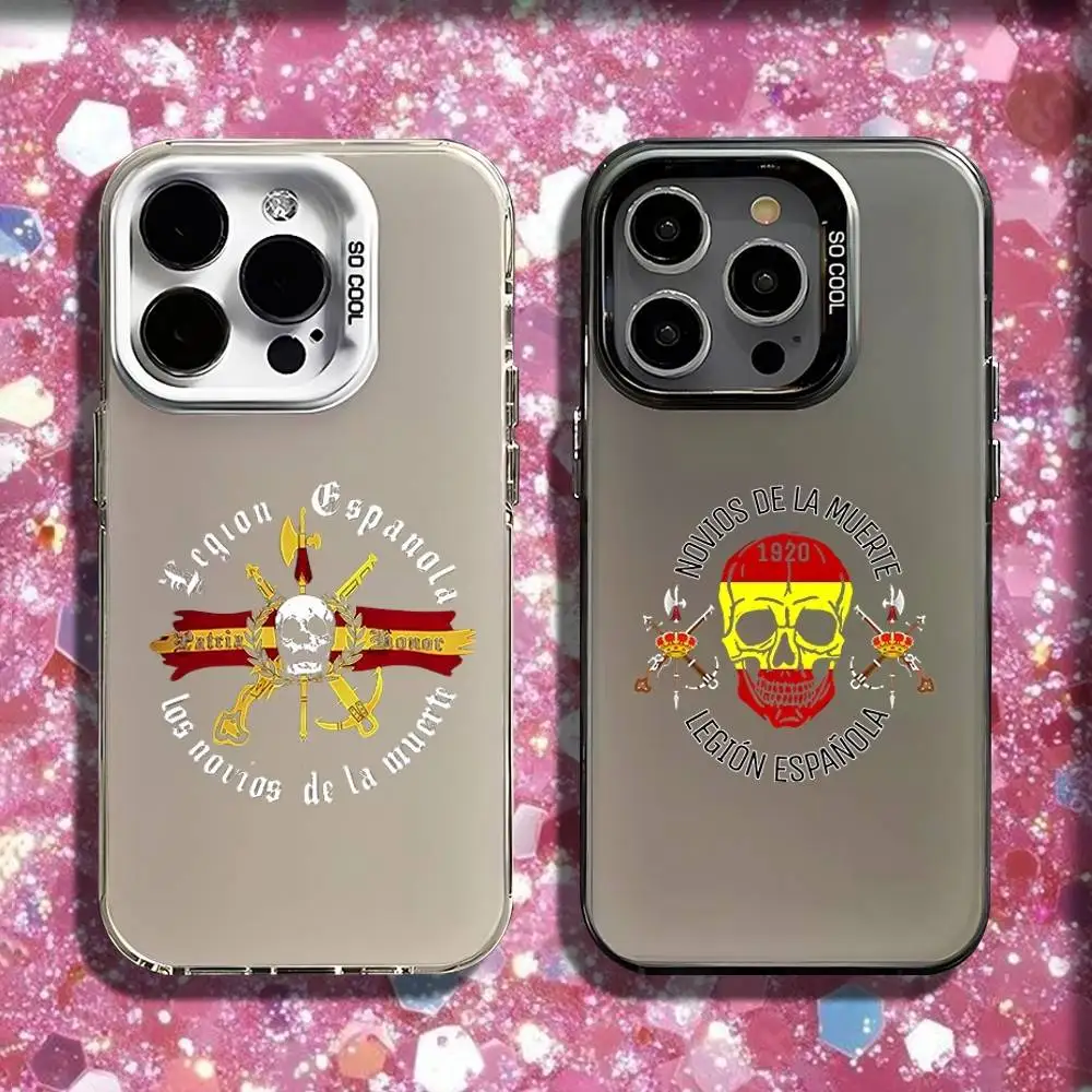 

Spanish Legion Logo Phone Case For iPhone 16,15,14,13,12,11,Pro,Max,Plus,Mini,SE Black White Matte Shockproof Cover