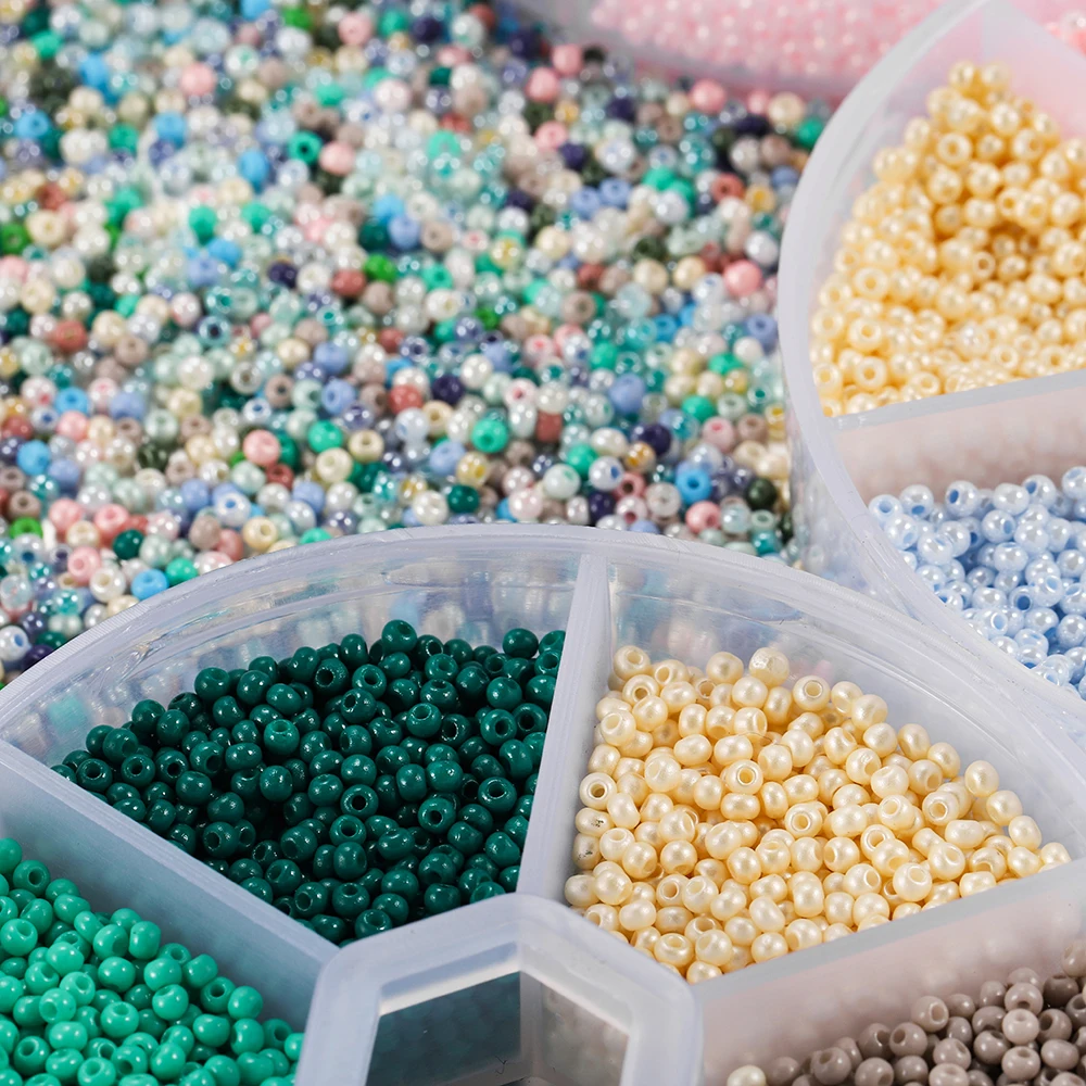 1Box Czech Crystal Glass Seed Beads Mini Spacer Loose Beads Set for DIY Handmade Jewelry Making Kits Supplies Accessories