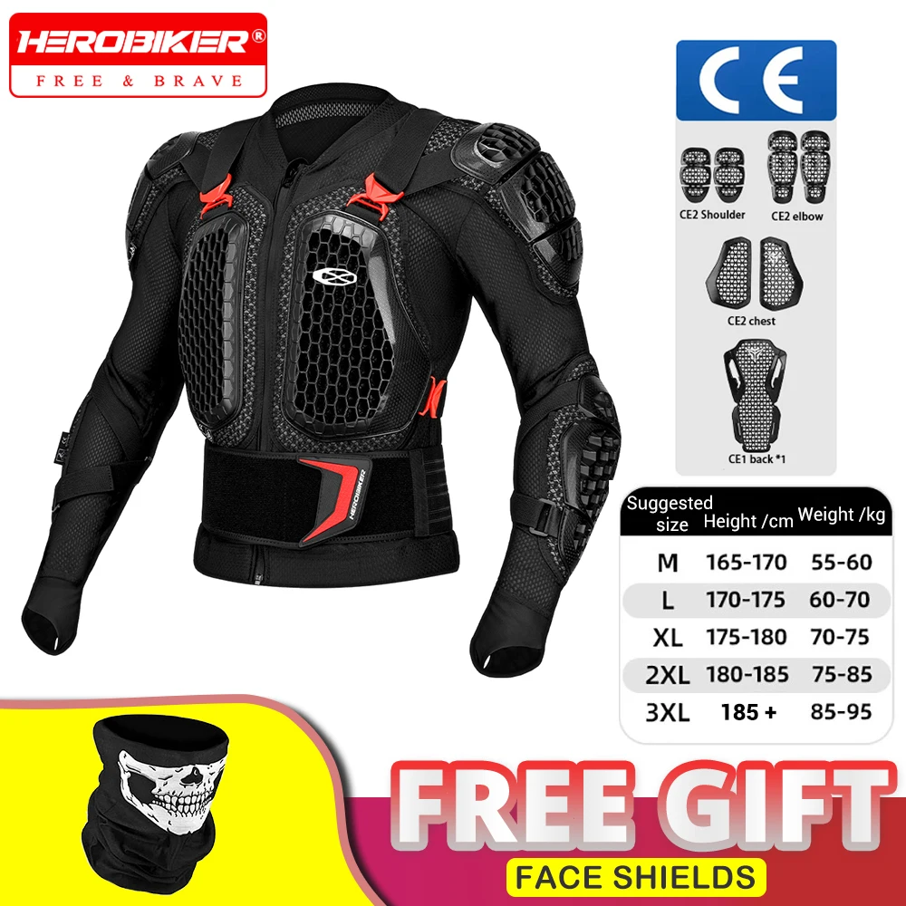 

CE Motocross Armor Jacket Men Women Motorcycle Full Body Armor Anti Crash Chest Back Padding Moto Racing Jacket Protective Gear