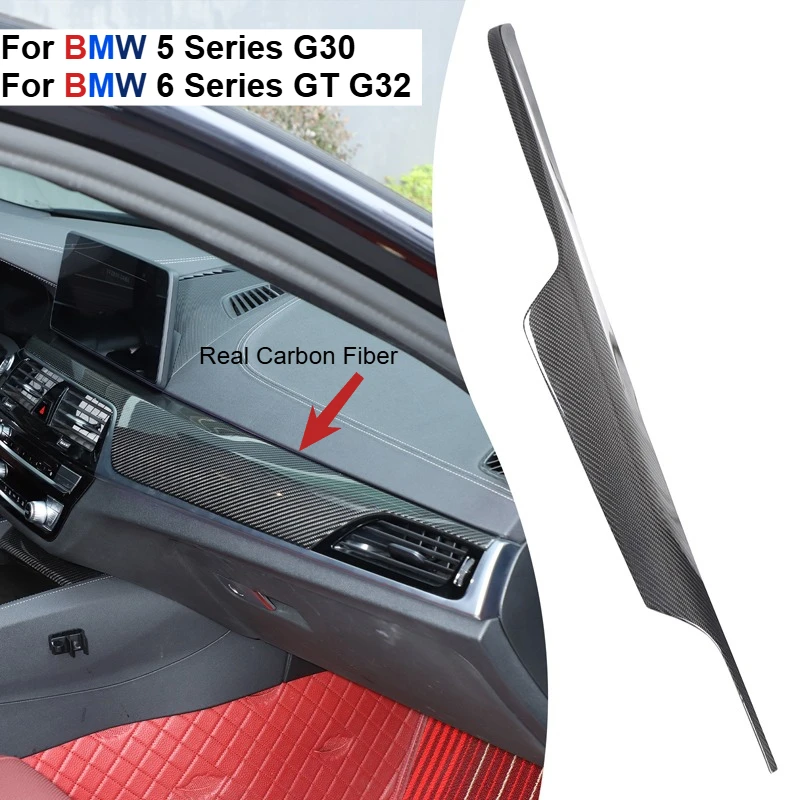 

For BMW 5 6 Series G30 G32 GT 2017-2023 Real Carbon Fiber Car Instrument Panel Air Vents Panel Trim Interior Cover Accessories