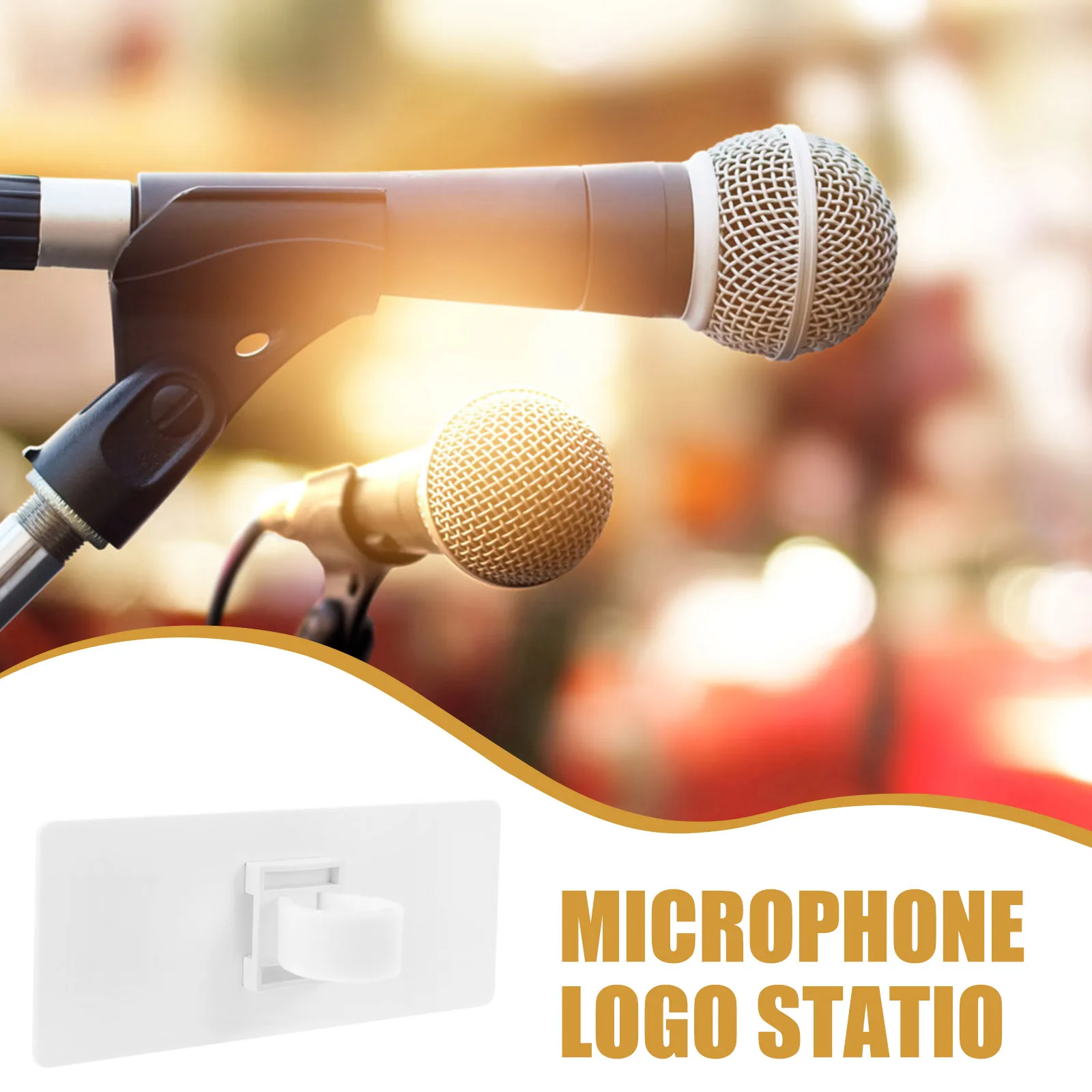 

Blank 18x7.5CM Acrylic Microphone Logo Station Handheld Interview Small Campus Customizable Sign Portable Mic Accessory