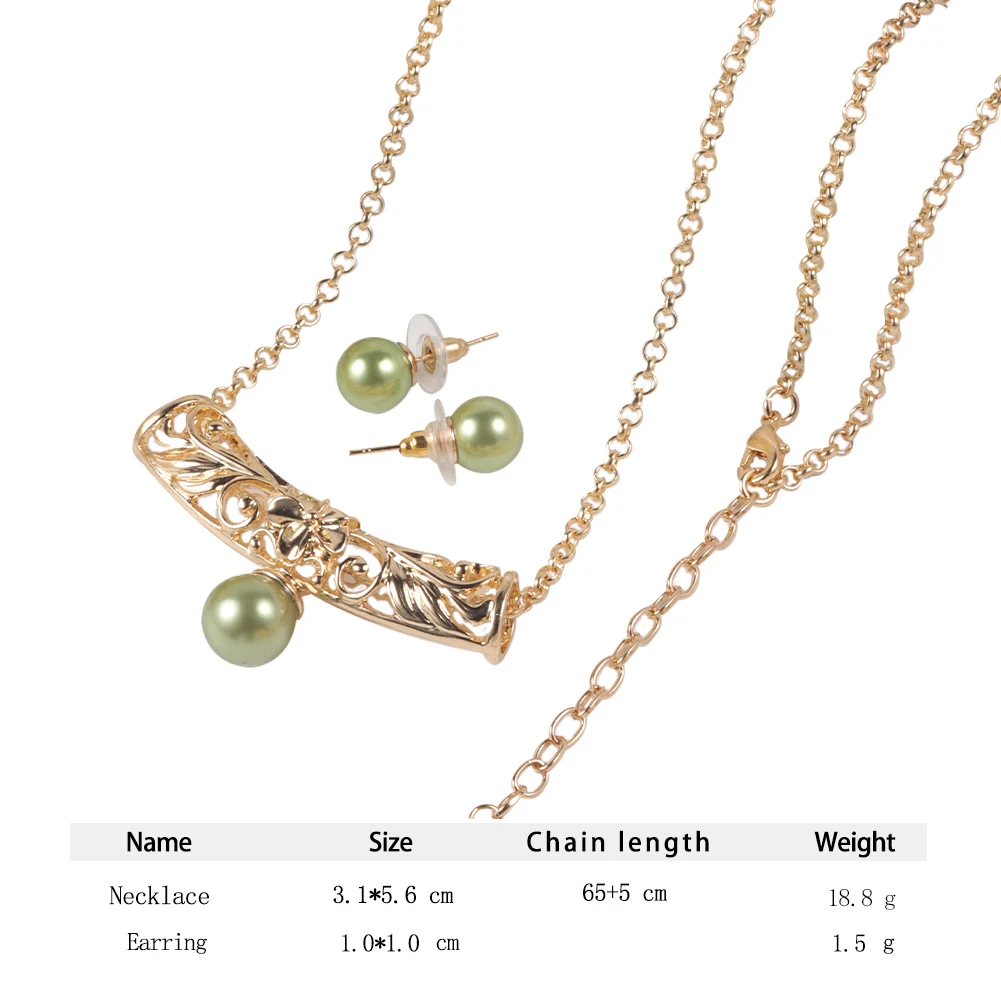 Cring Coco Plumeria Flower Jewelry Sets Polynesian Earrings Necklaces Accessories Gold Color Pearl Necklace Set for Women 2022