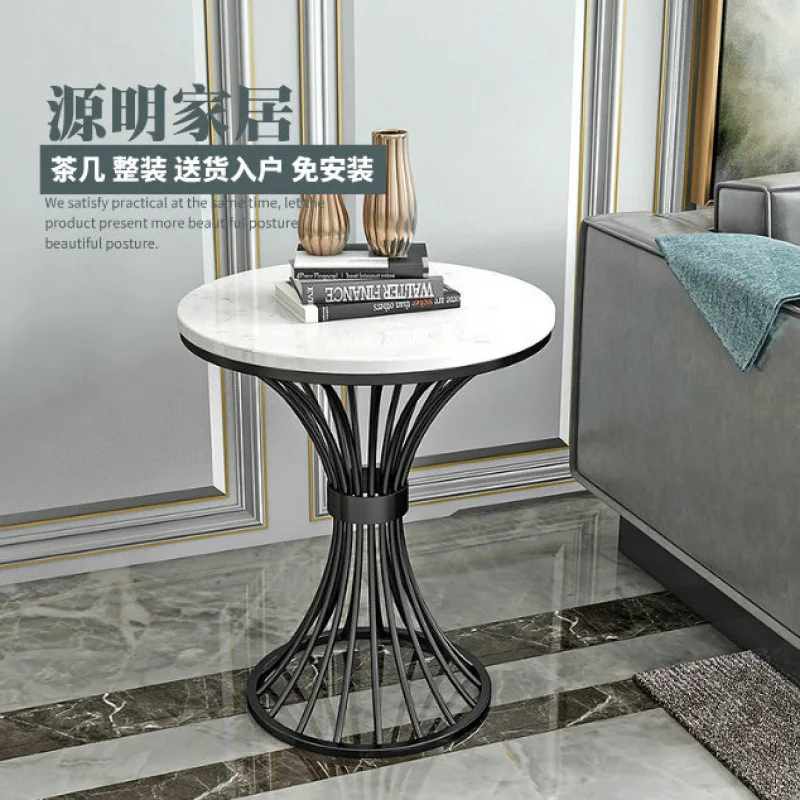 

Light luxury corner few marble edge few living room sofa side table balcony small round table bedside cabinet creative Nordic