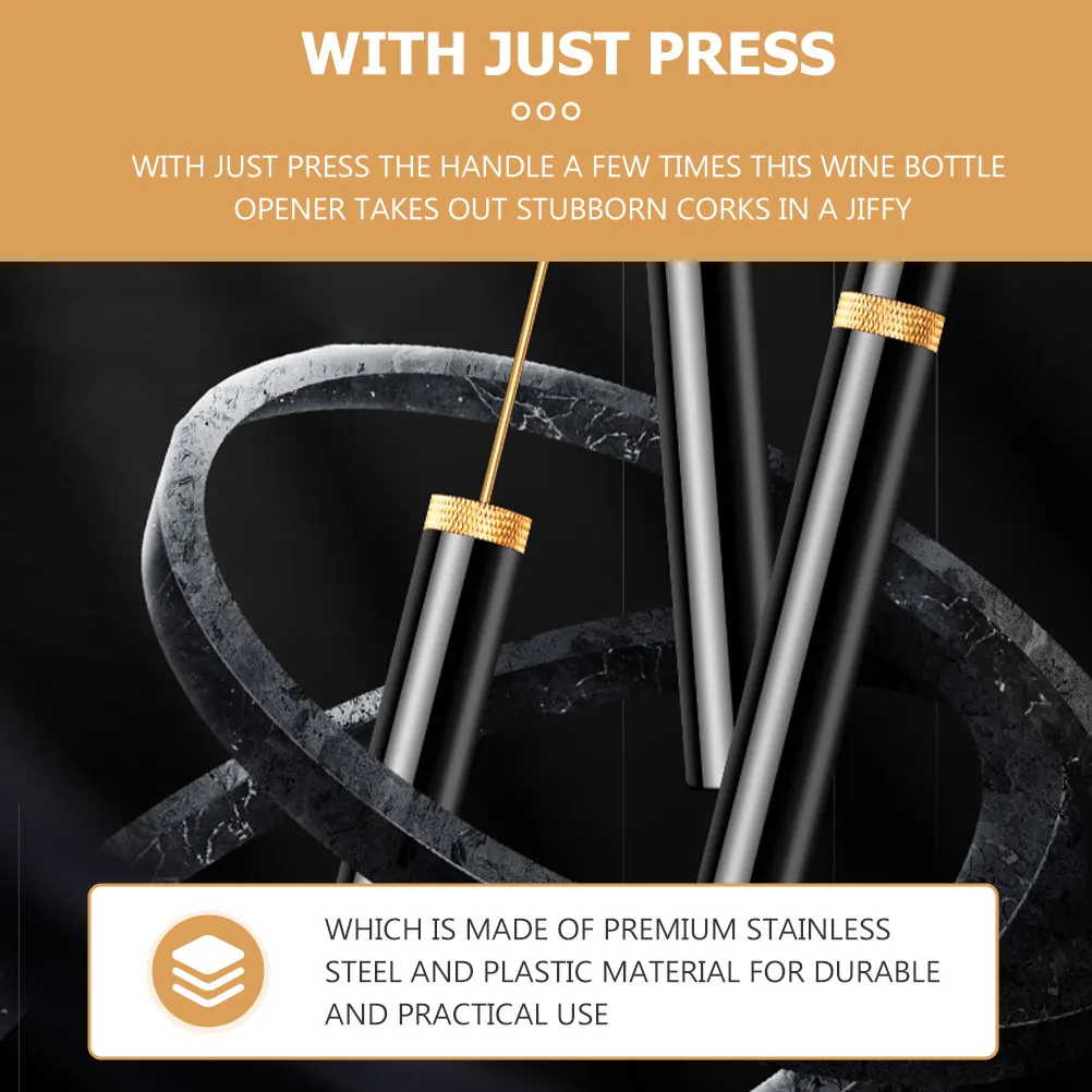 1 pièce Tire-bouchon professionnel à pression d'air en acier inoxydable et plastique de qualité supérieure pour vin rouge, extracteur de bouchons tenaces, pour bar
