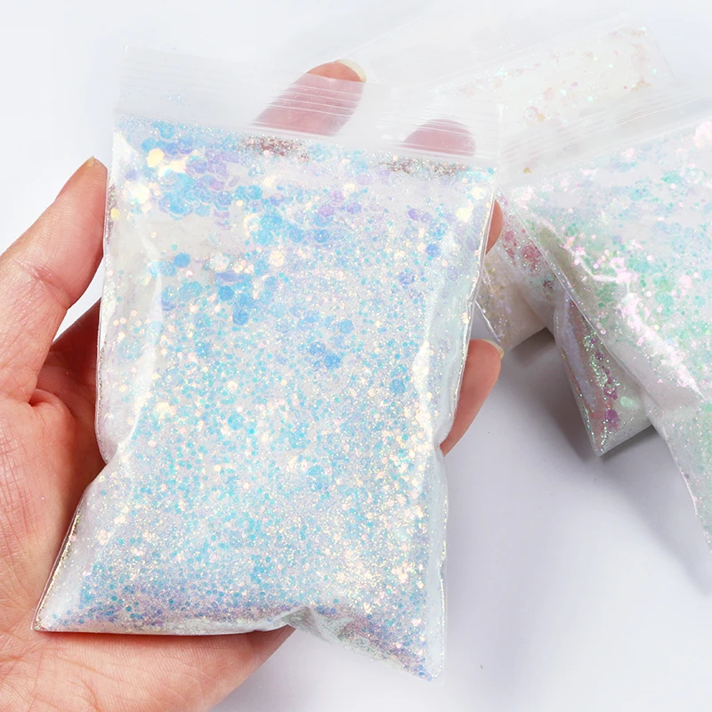 50g AB Mermaid Chunky Glitter Sequins Epoxy Resin Silicone Mold Filler Mixed Iridescent Hexagon Flakes DIY Jewelry Crafts Making