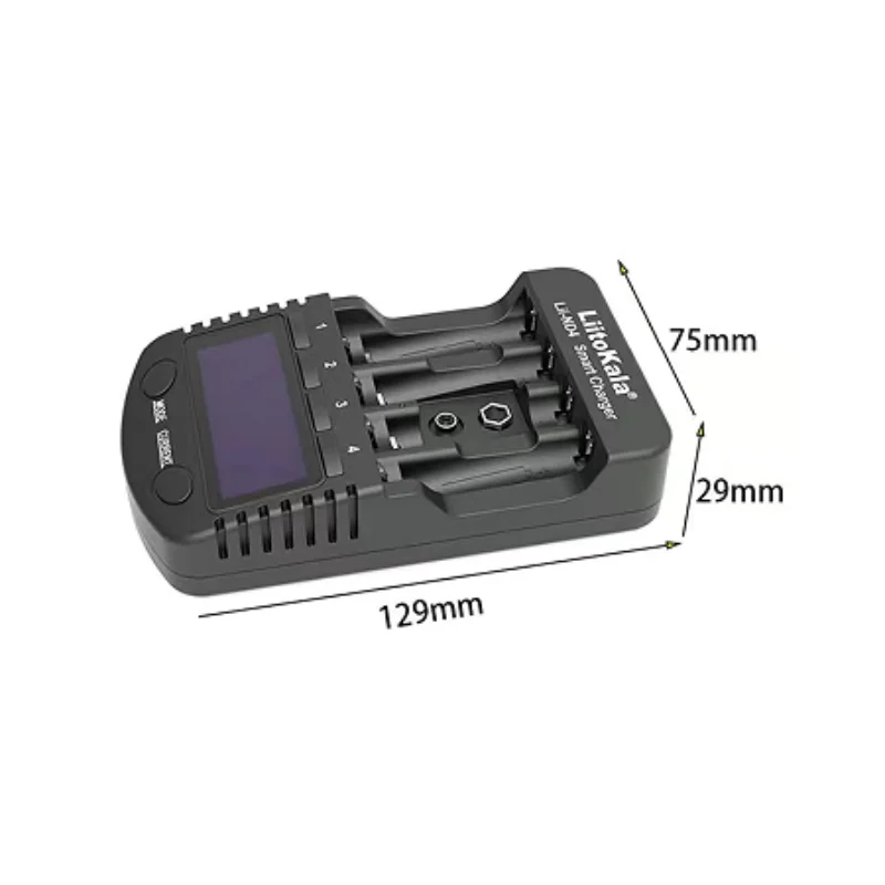 LiitoKala Lii-ND4 NiMH/ acd charging Aa screen Aaa and test battery capacity for 1.2v Aaa and 9V 5th charger Discharge test