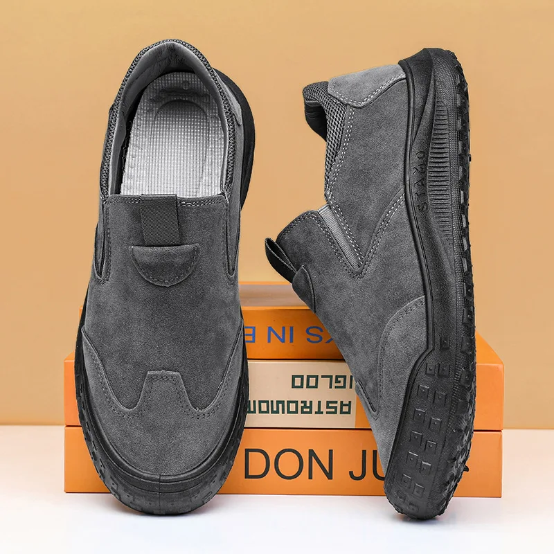 2024 New Men‘s Casual Shoes Sports Slip-On Flat Comfortable Sneakers Fashion Outdoor Trend Large Size Breathable Driving Shoes