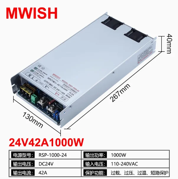 RSP-500/750/1000/1500/2000/3000-48 High Power DC PFC Switching Power Supply 24V48V Transformer 100% New original