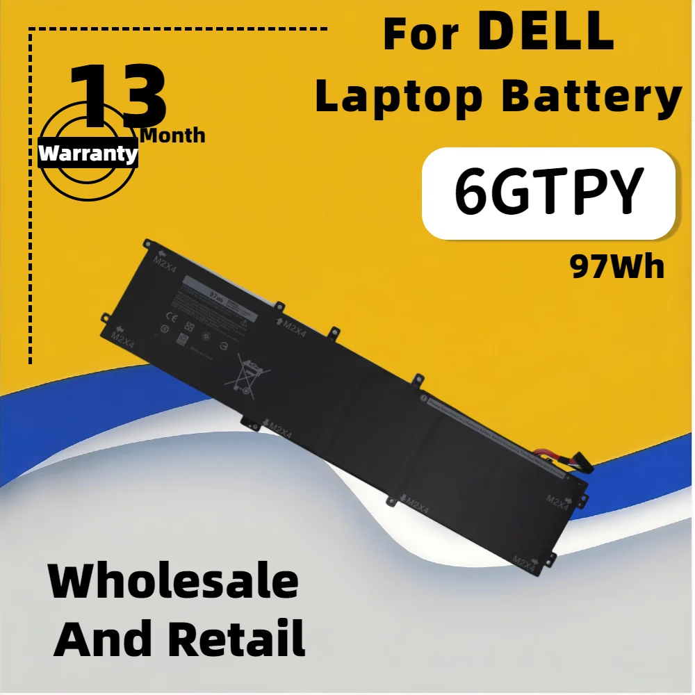 

FRLESUI 6GTPY 97WH Laptop Battery For DELL XPS 15 9570 9560 7590 For DELL Precision 5520 5530 Series Notebook H5H20