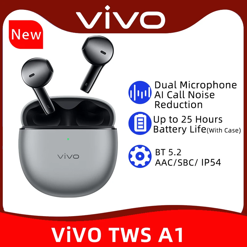 

TWS-наушники VIVO с поддержкой Bluetooth 5,2 и ИИ-вызовом