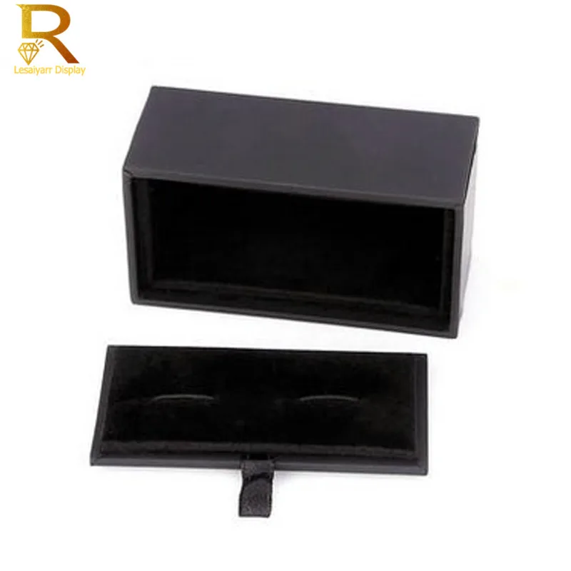 Gemelli di spedizione gratuiti Custodia per manager di archiviazione di gioielli neri Gemelli Display Box Holder Confezione regalo di moda classica Abbigliamento da uomo