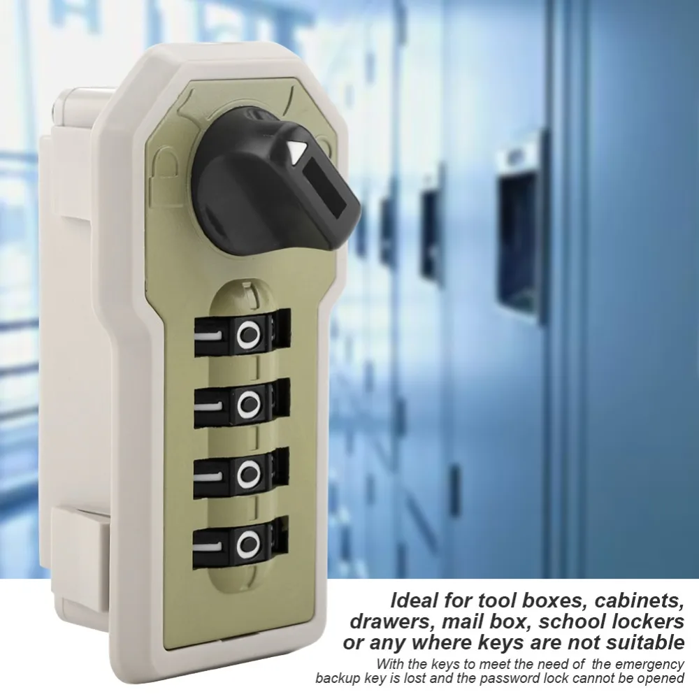 Security Resettable 4 Digit Code Lock With Keys Durable Combination Cabinet Lock Mechanical Code Lock Locker