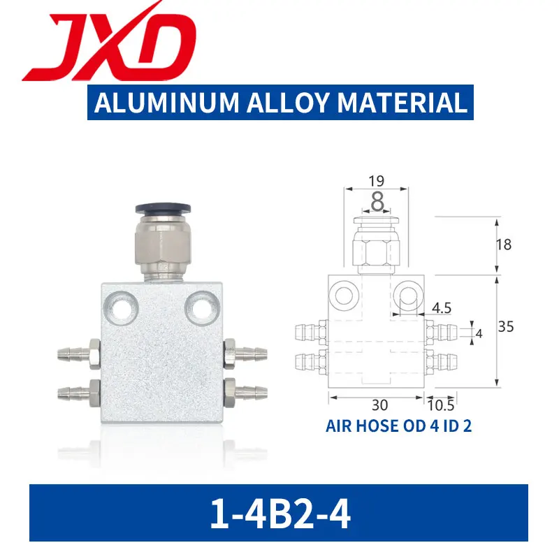 JXD Vacuum Air Distributor 1 IN 4 6 8 10 12 OUT Multi Way 4MM 6MM Hose Pneumatic Joint Fitting