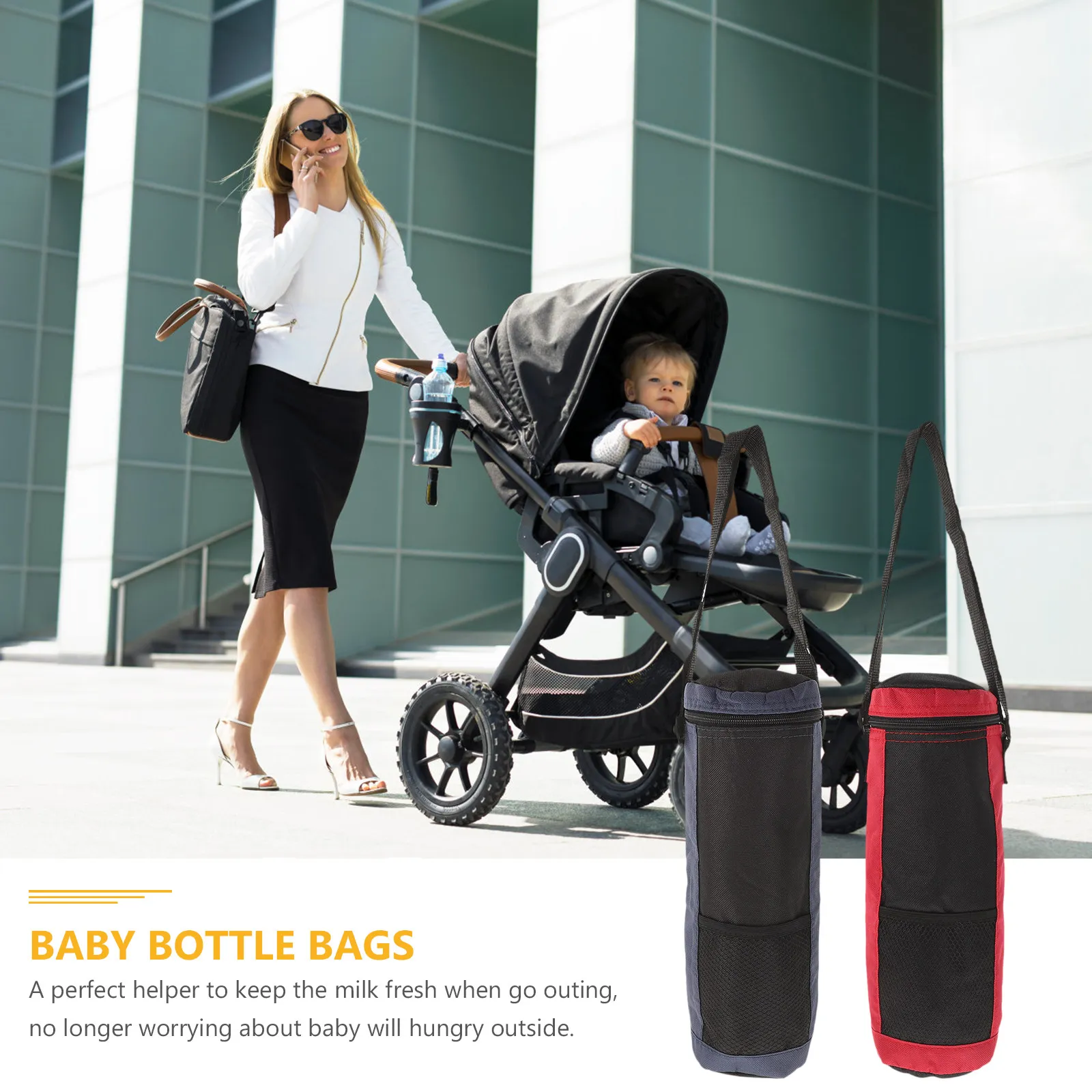 

2Pcs Milk Bottle Thermal Bags Heat Cold Preservation Lightweight Strap Design for Hiking Shopping Outdoor Trips Convenient Use