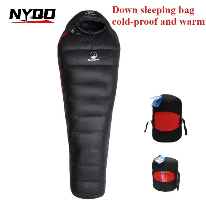 Camping Sleeping Bag Very Warm White Goose Down Adult Mummy Style Sleep Bag 4 Kind of Thickness for Autumn Winter Outdoor Travel