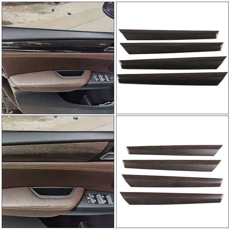 

4 шт. углеродное волокно, наклейки на внутреннюю дверную панель автомобиля, полоски для BMW X3 X4 F25 F26 2011-2017, аксессуары для салона автомобиля