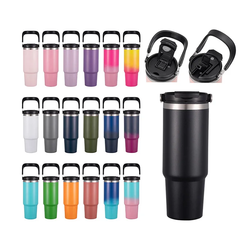 30oz Double Walled Vacuum Stan Tumbler  Stainless  Insulated Travel Coffee Mug With 2 In 1 Drinking Lid Starbucks tumbler Nana