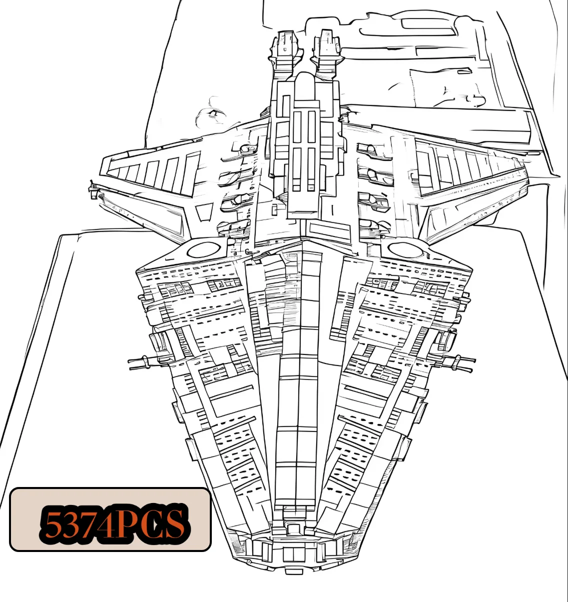 2025 moc 5374 PCS Größte Venator Klasse Republik Angriffe Cruiser Bausatz Blöcke Ziegel Spielzeug
