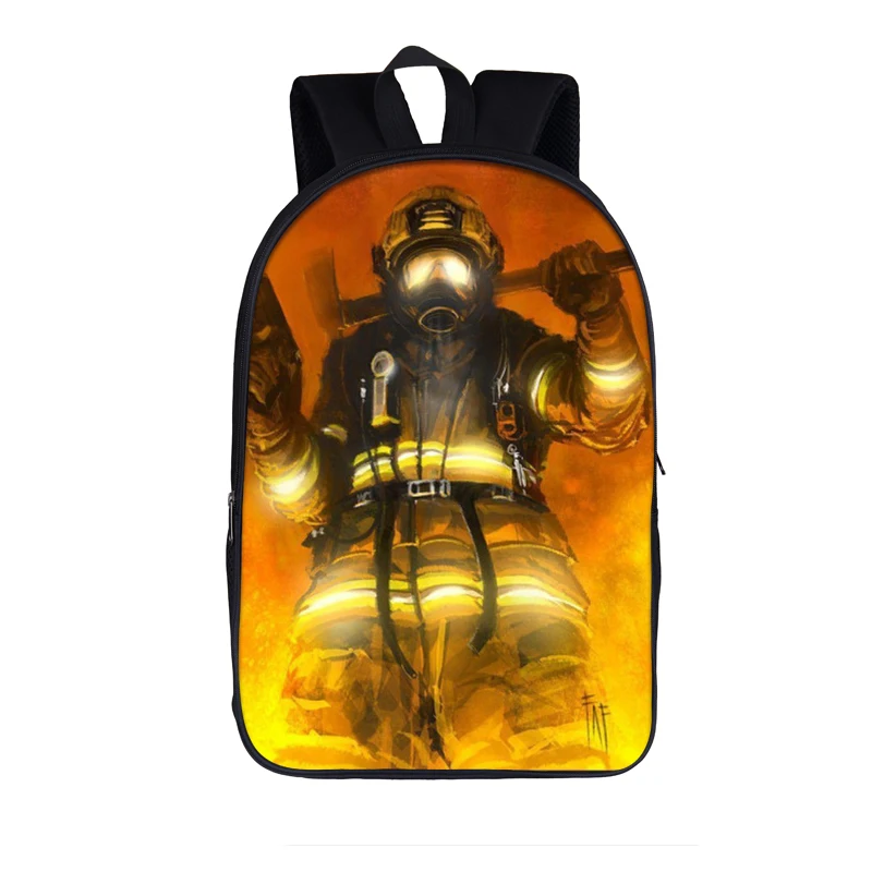 

Cool Firefighter Printing Backpack Fireman and Rescue Team Laptop School Bags Children Rucksack Kid Teenage Book Bags Gift