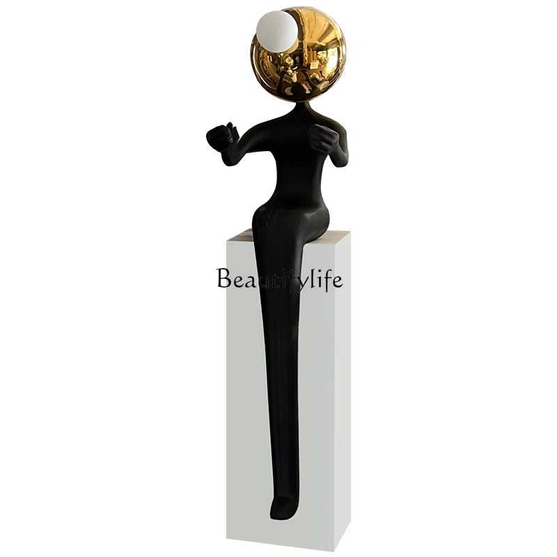

Sculpture light luxury living room abstract character designer creative vertical ornament