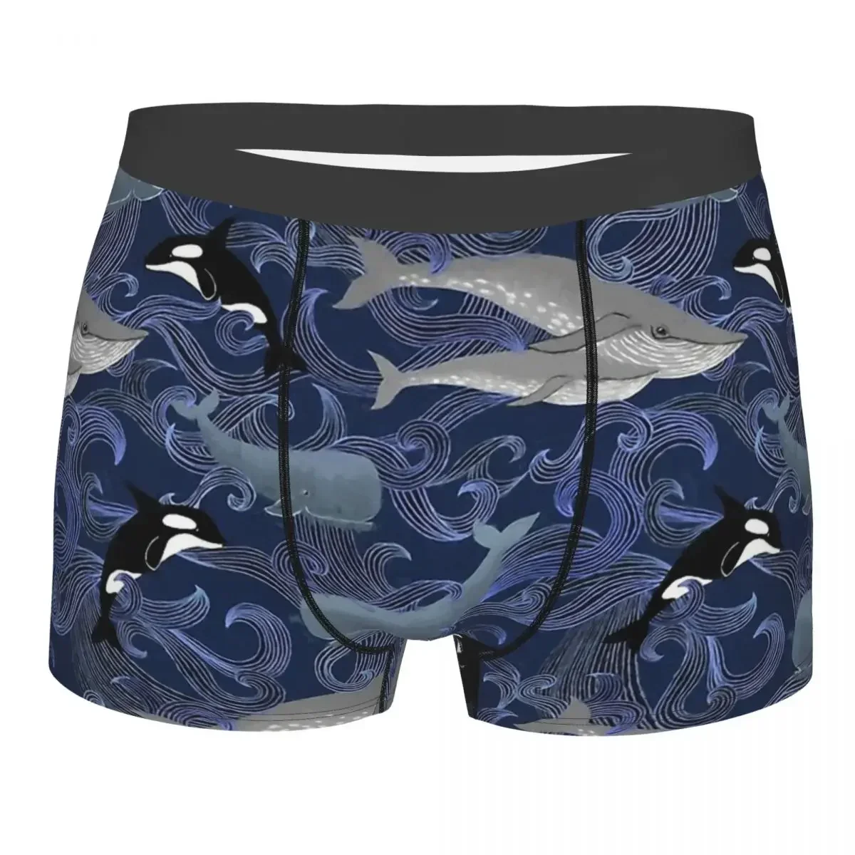 Beautiful Ocean Giants Orcinus Orca Whale Dolphin Underpants Breathbale Panties Man Underwear Shorts Boxer Briefs