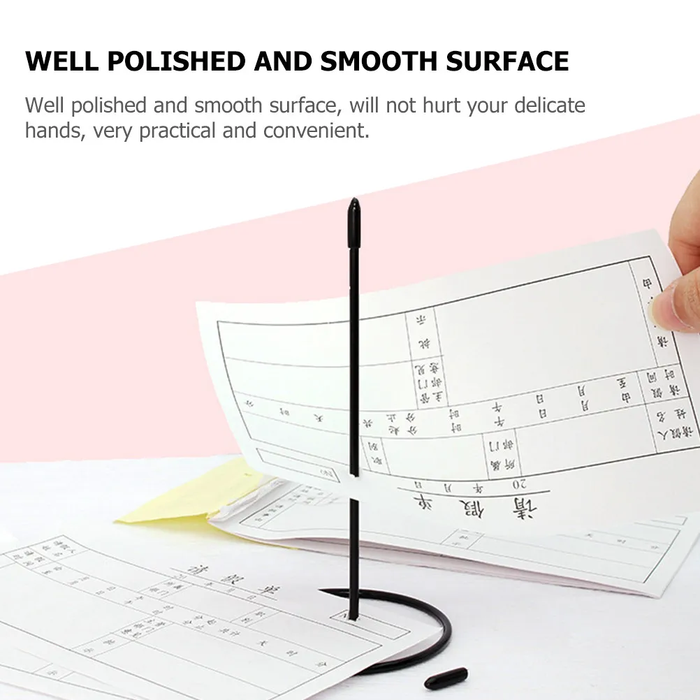 3Pcs Sturdy Stainless Steel Receipt Holder Spike Desktop Bill Organizer for Restaurant Office Meeting Room Milk Tea Shop Check
