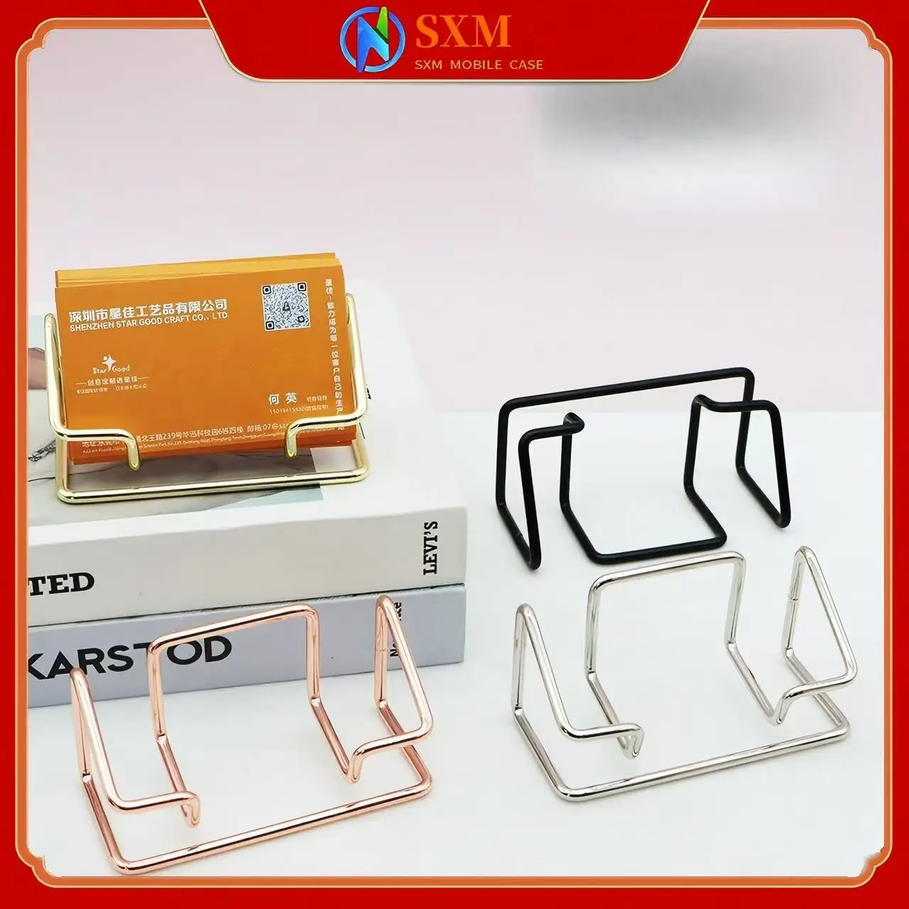 Porta biglietti da visita verticale da tavolo, porta biglietti da visita in metallo, porta biglietti da visita di alta qualità