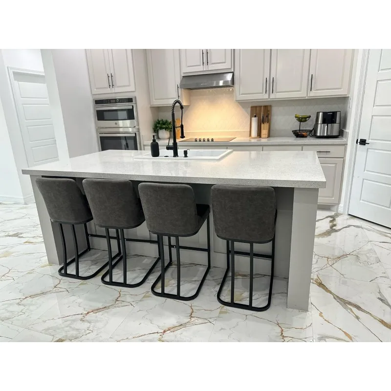 Bar Stools Set of 3, with Kitchen Island, Metal Kitchen Counter Stools