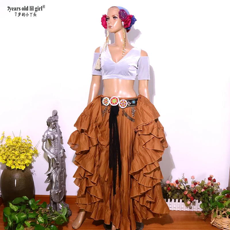 Dança do ventre dança veludo gordura chance tribal choli traje curto manga gota topo cjj58