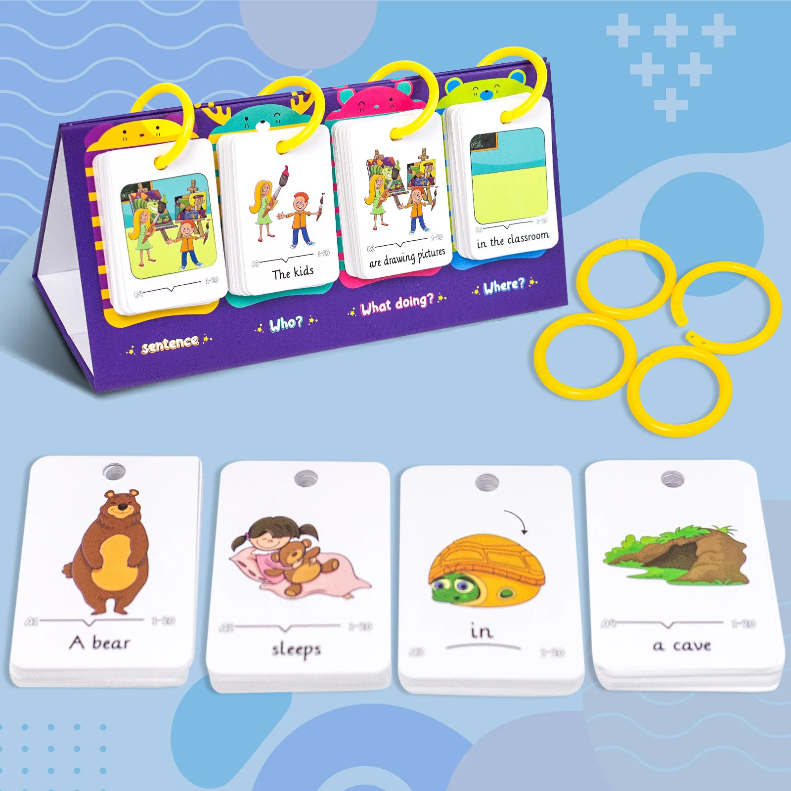 80枚入りテーブルモデルビジュアルワードカード自然語接続文文 - Kids Education Table のレビューと価格