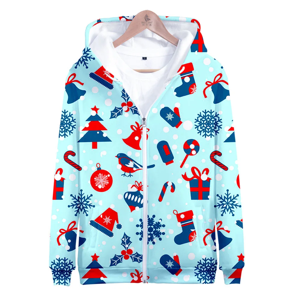 2023 Herfst/Winter Trui Kersttrui Kerstmuts Saint Sneeuwpop Trui Digitale Print Hoodie Trui