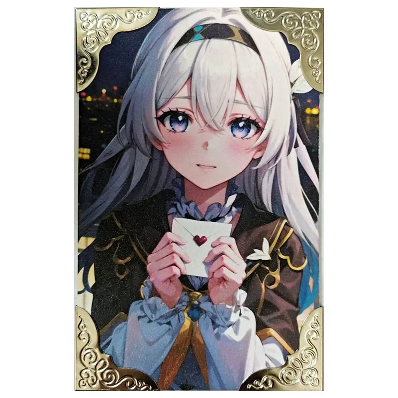 Anime Goddess Story Rare Refraction Game Collectible Cards Keqing Fischl Barbara Raiden Shogun Toys for boys Birthday Present