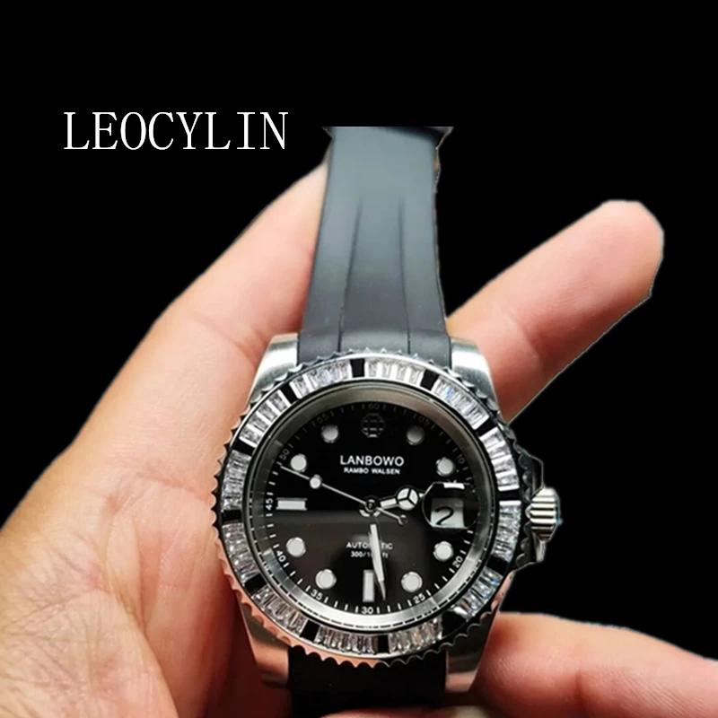 LEOCYLIN Automatic mechanical watch men business wristwatch Crystal dial fashion brand luxurious new round Relogio Masculino