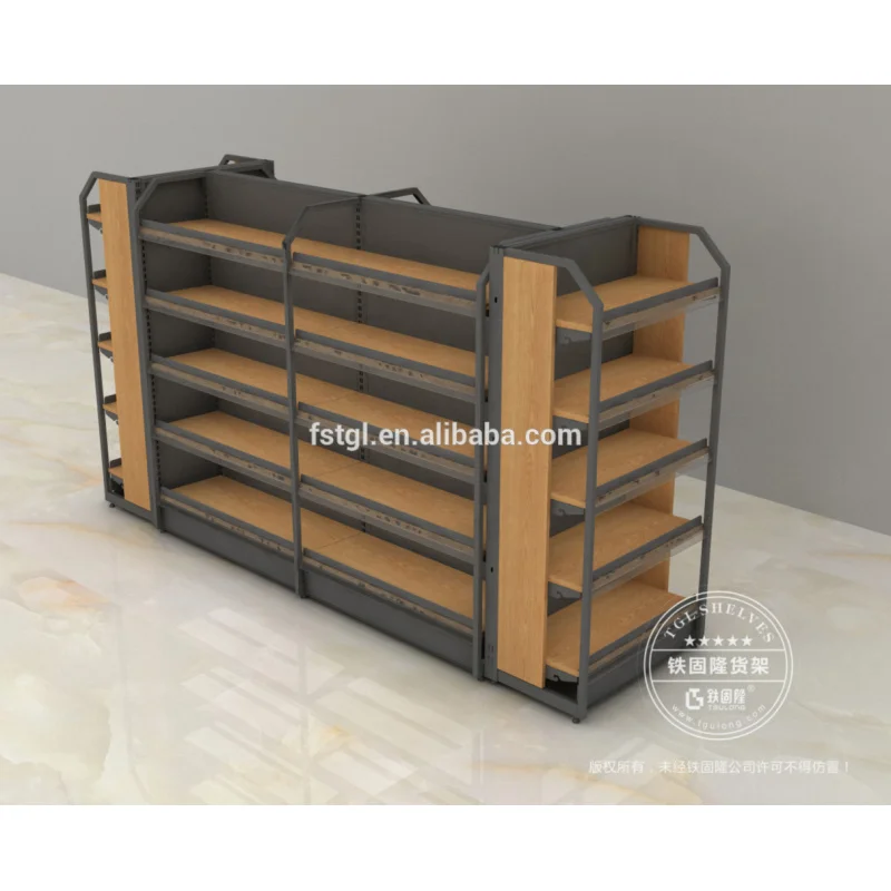 [Customized]Single-Sided Wall Shelf Supermarket Gondola Display Rack round Wire Shelf Store Use Made of Metal